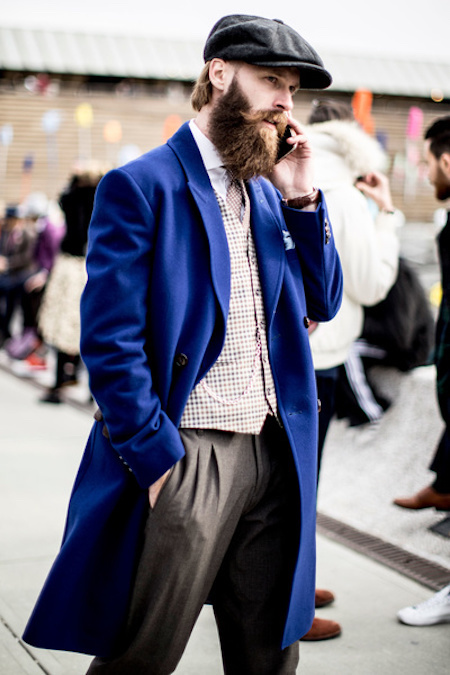 Manteau bleu électrique pour homme