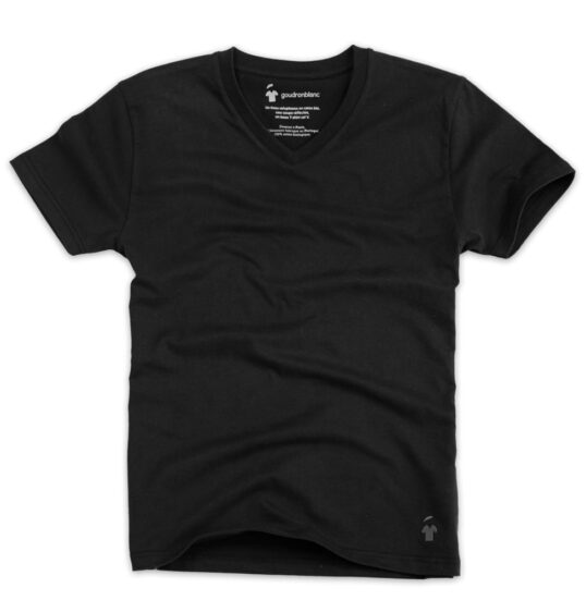 T-shirt noir col V pour homme
