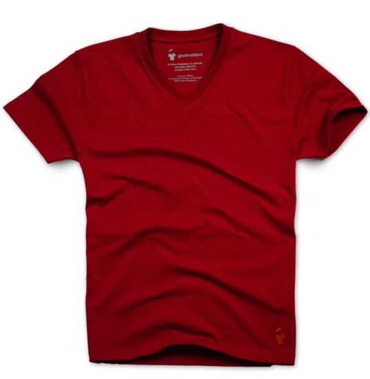 T-shirt rouge col V pour homme