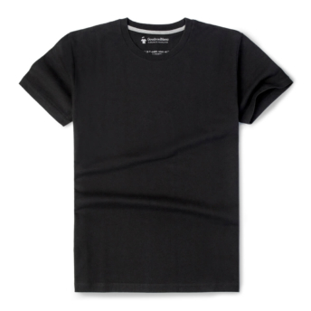 T-shirt noir carbone col rond - GoudronBlanc