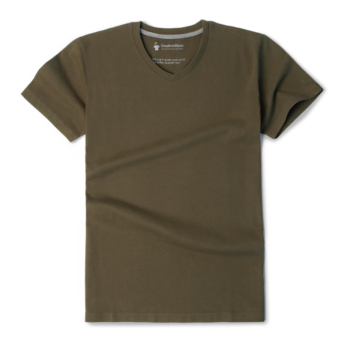 T-shirt col V kaki aviateur - GoudronBlanc