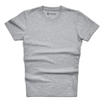 T-shirt gris ciment col rond - GoudronBlanc