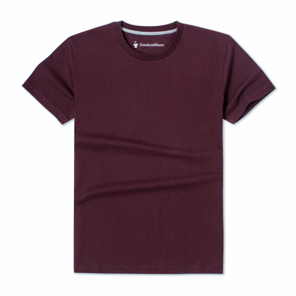 T-shirt col rond rouge bourgogne - GoudronBlanc