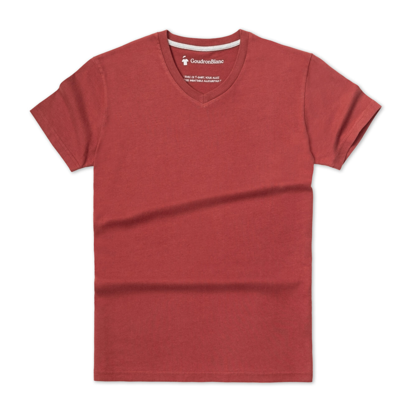 T-Shirt Petit Col V À Bloc De Couleur