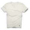 T-shirt col V gris sable - GoudronBlanc - Gris chiné