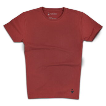 T-shirt rouge brique col rond