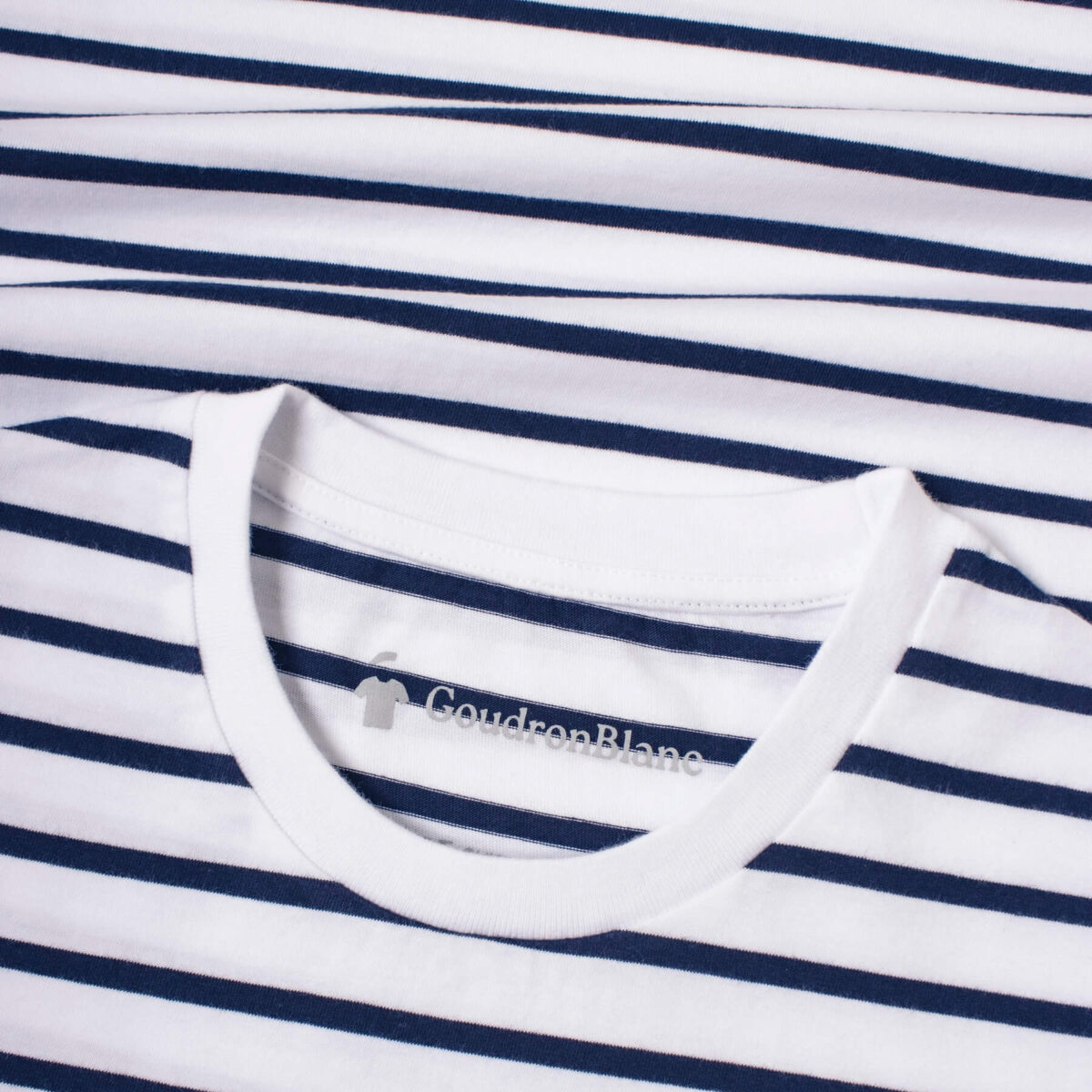 Encolure T-shirt marinière manches longues - GoudronBlanc