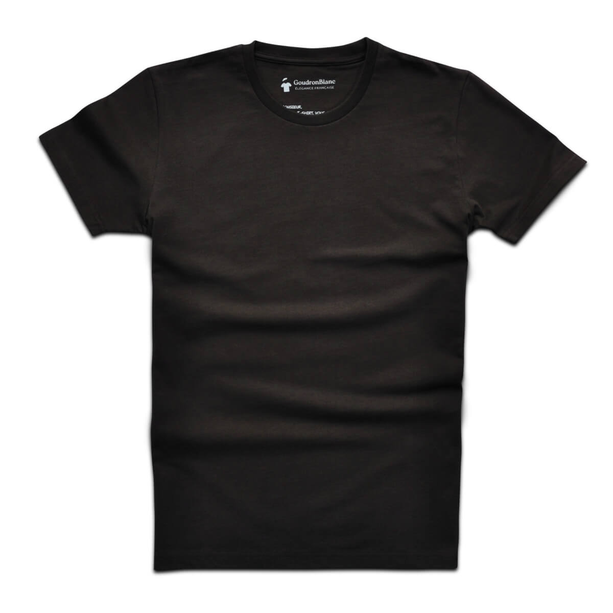T-shirt col rond marron espresso - GoudronBlanc