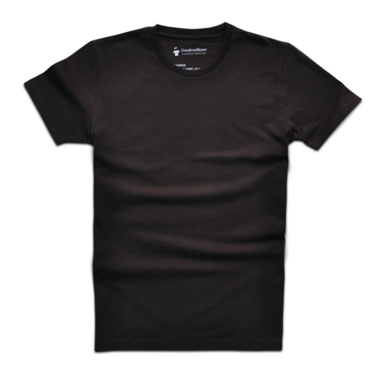 T-shirt marron espresso col rond - GoudronBlanc