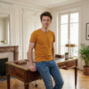 T-shirt terre d'ocre col rond pour homme - GoudronBlanc