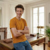 T-shirt terre d'ocre col rond de qualité pour homme - GoudronBlanc