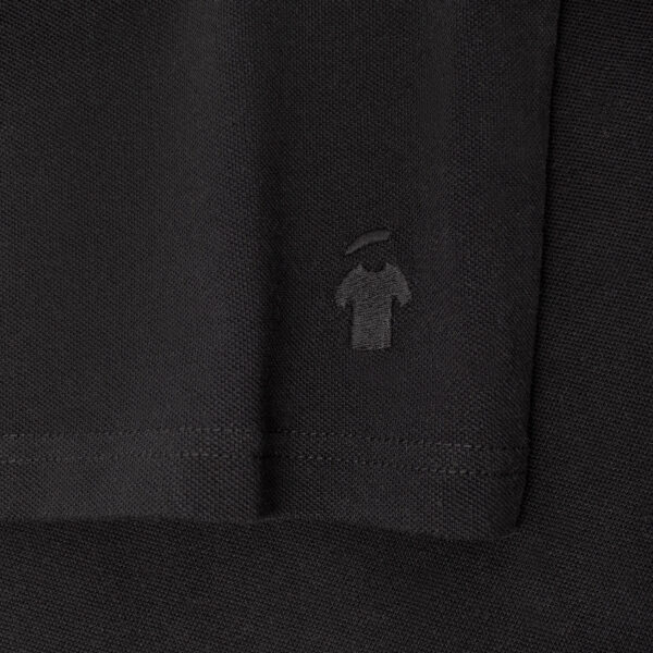 Logo brodé - Polo noir carbone - GoudronBlanc