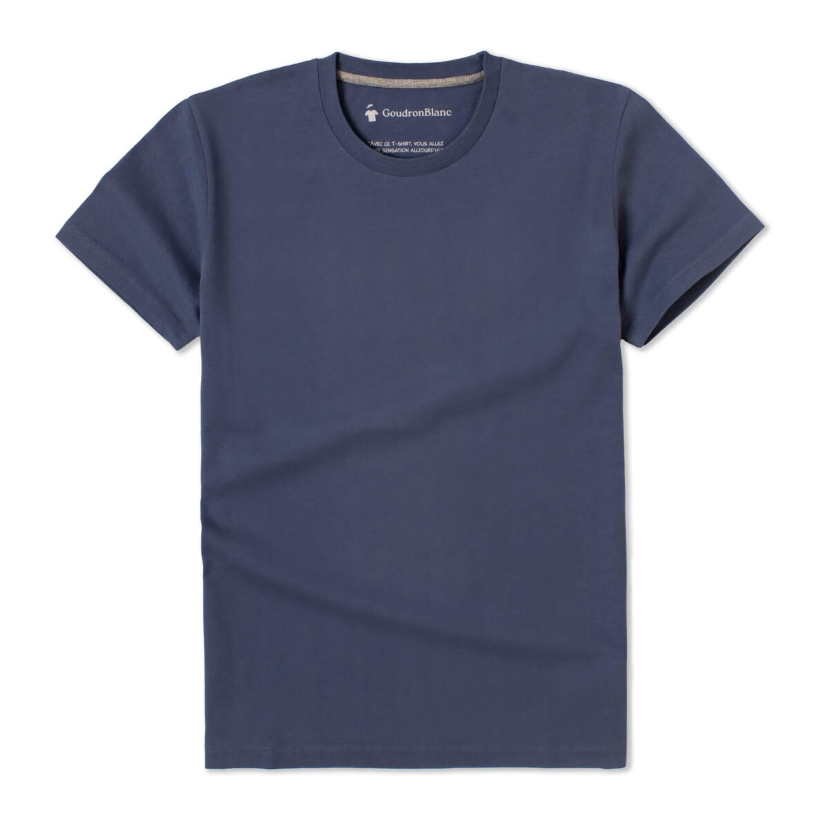T-shirt col rond bleu tempête - GoudronBlanc