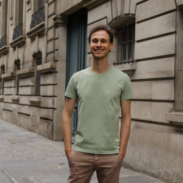 T-shirt vert épopée col rond pour homme - GoudronBlanc