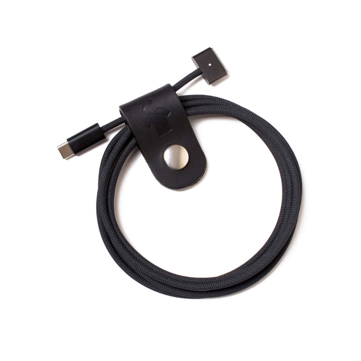 Grand range câble en cuir - Organisateur chargeur ordinateur - Noir infini