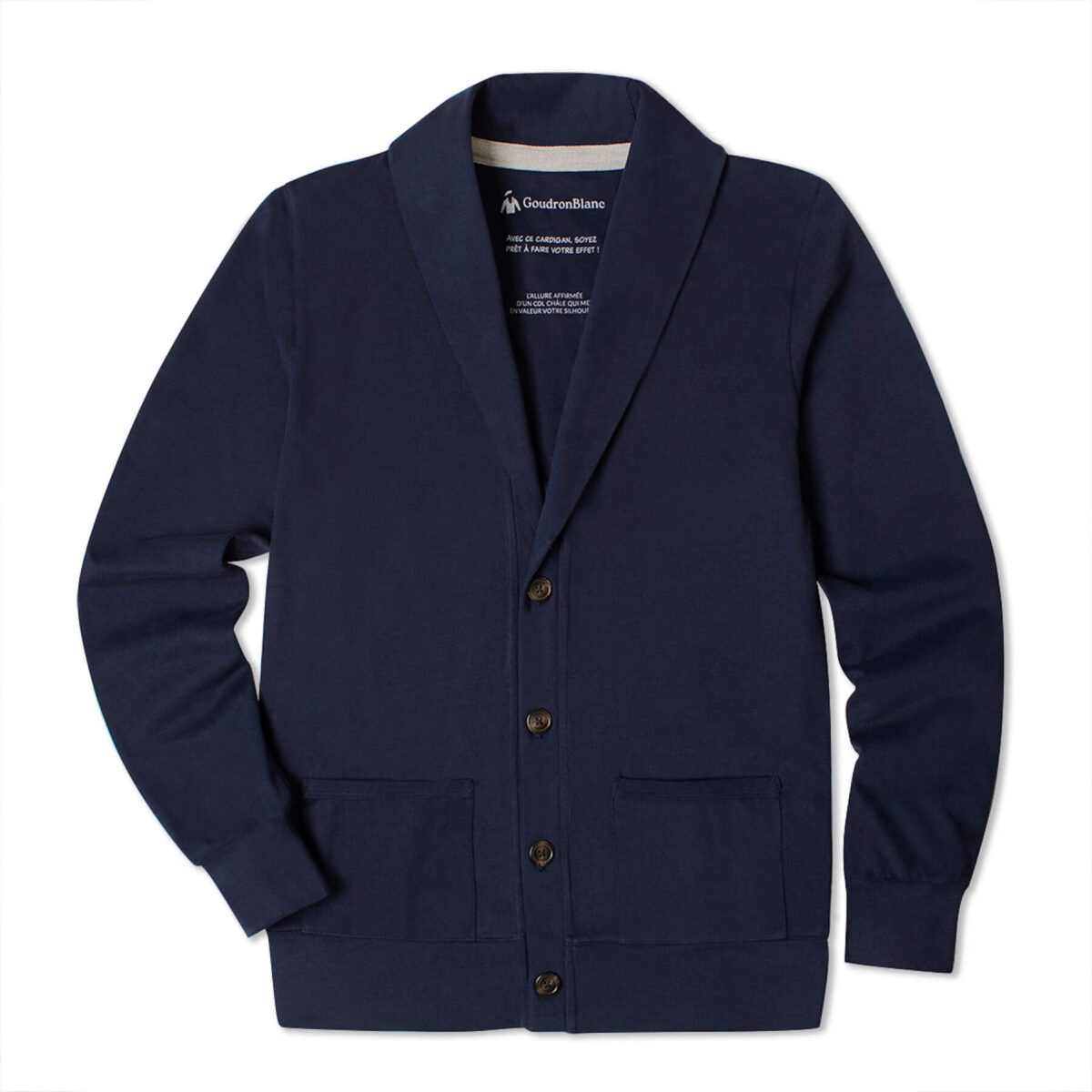 Cardigan col châle - Bleu abysse - GoudronBlanc