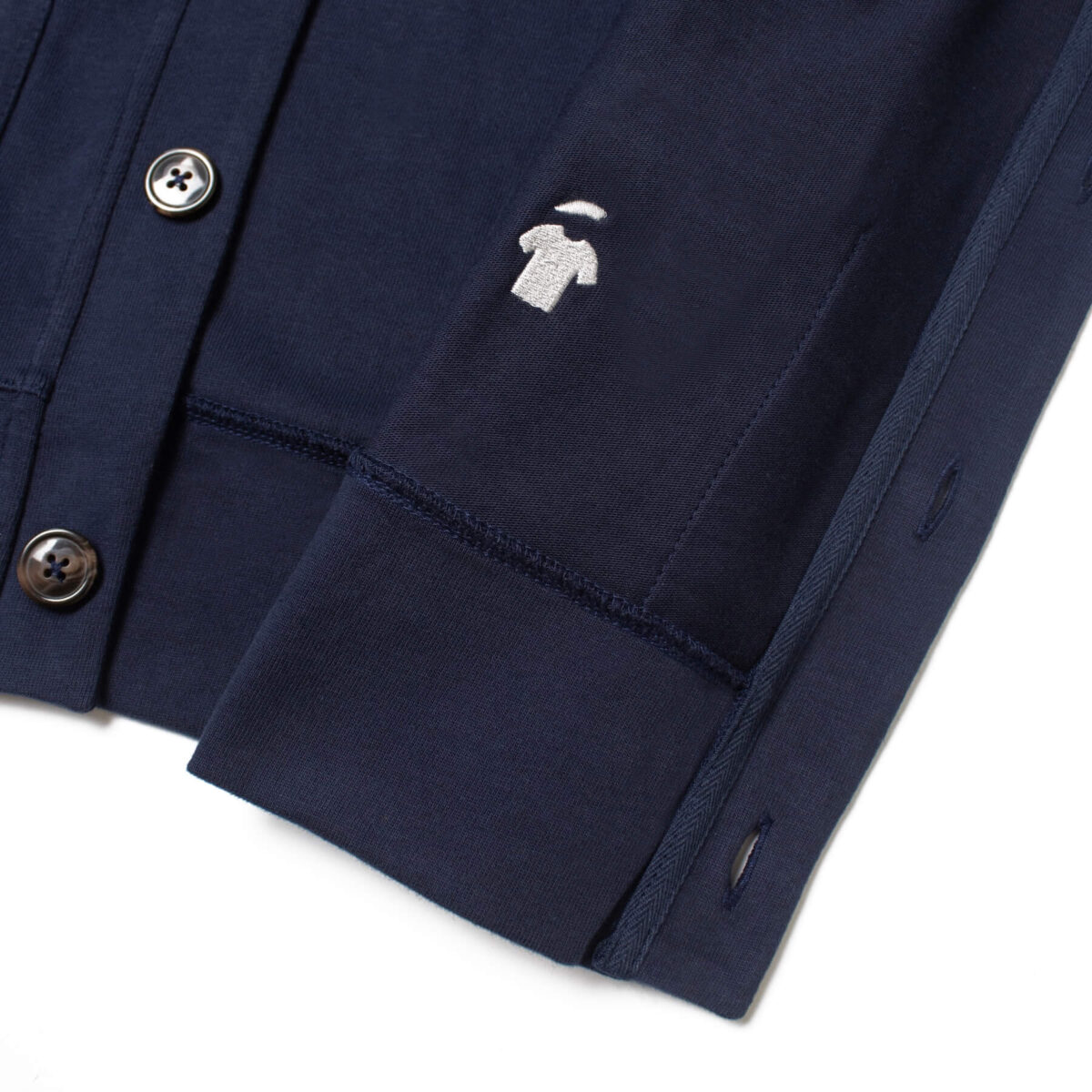 Logo du cardigan col châle - Bleu abysse - GoudronBlanc