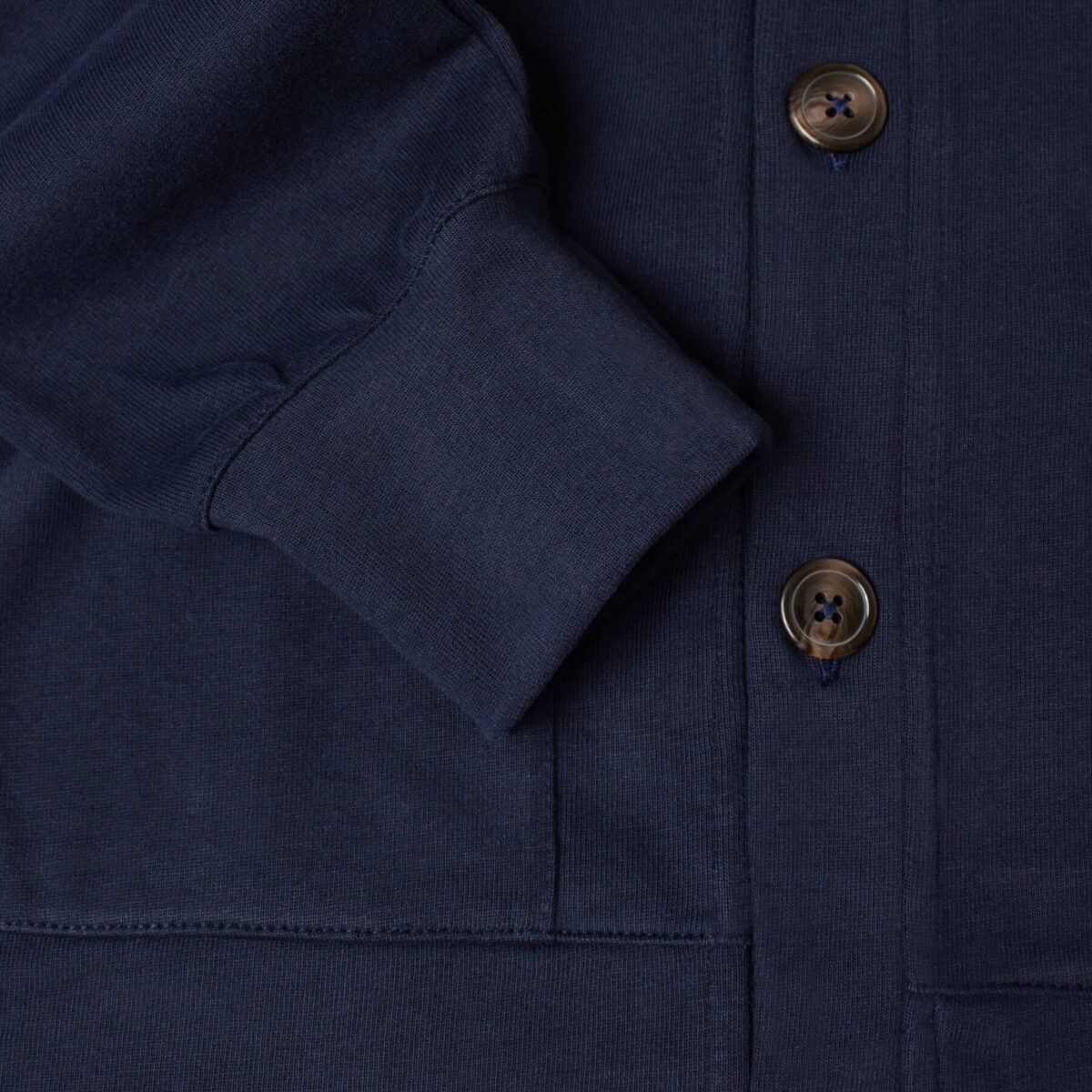 Manche du cardigan col châle - Bleu abysse - GoudronBlanc