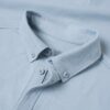 Col à boutons de la Chemise en jersey - Bleu silex - GoudronBlanc