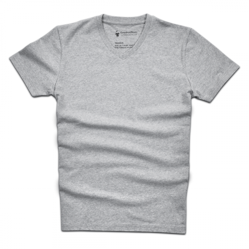 T-shirt col V gris ciment - GoudronBlanc